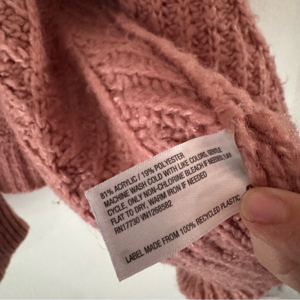 Cozy Boho Chunky Cable Knit Cardigan Rose Pink Open Front XXL Universal Thread - Picture 9 of 11